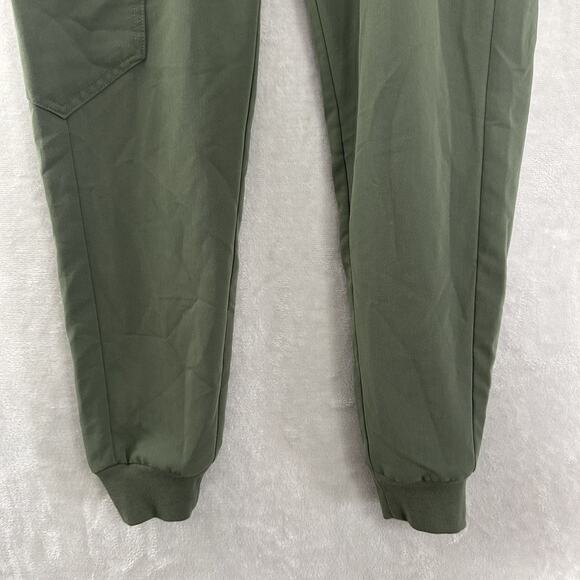 Figs Scrubs Zamora Joggers Pants XSP Olive Green Pull On Cargo Zip Pocket - Picture 3 of 11